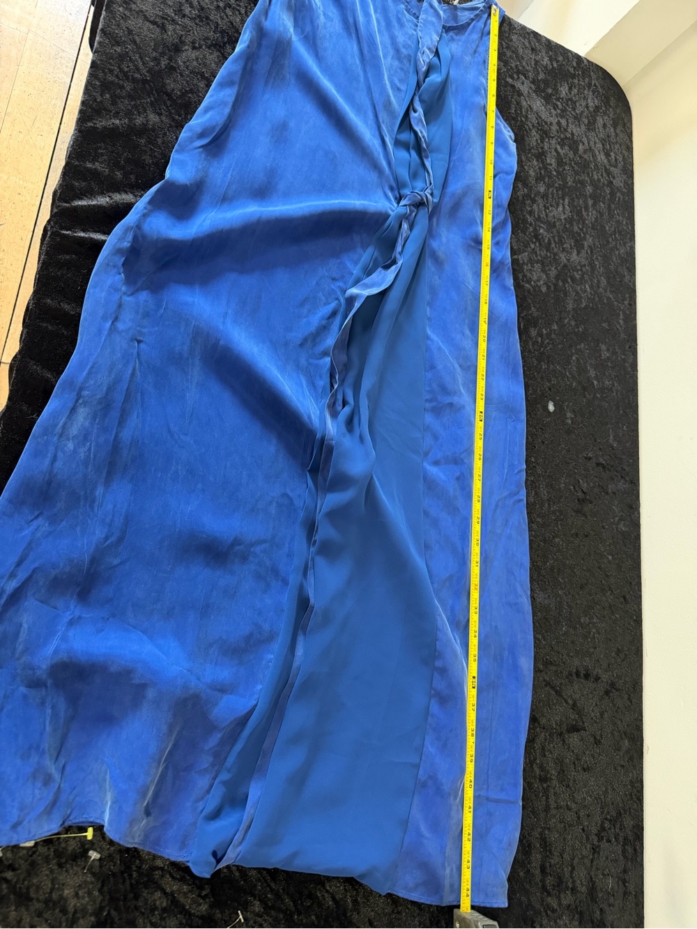 Samantha Pleet New with Tags Blue Silk Tie MIDI Dress Size 2 - Picture 7 of 7